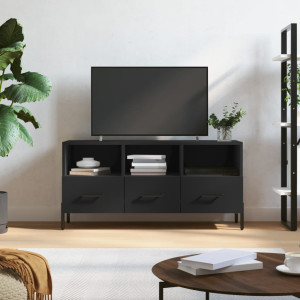 Mueble de TV madera de ingeniería negro 102x36x50 cm D