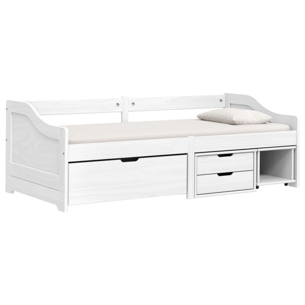 Sofá cama con 3 cajones madera maciza pino blanca IRUN 90x200cm D