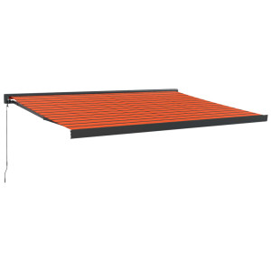 Toldo retráctil aluminio y tela naranja y marrón 4x3 m D