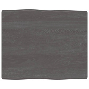 Tablero mesa madera tratada roble borde natural gris 60x50x4 cm D