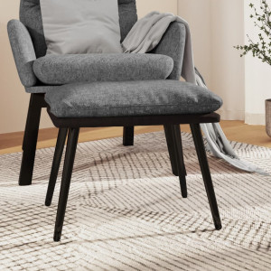 Reposapiés tela y cuero sintético gris claro 45x29.5x35 cm D