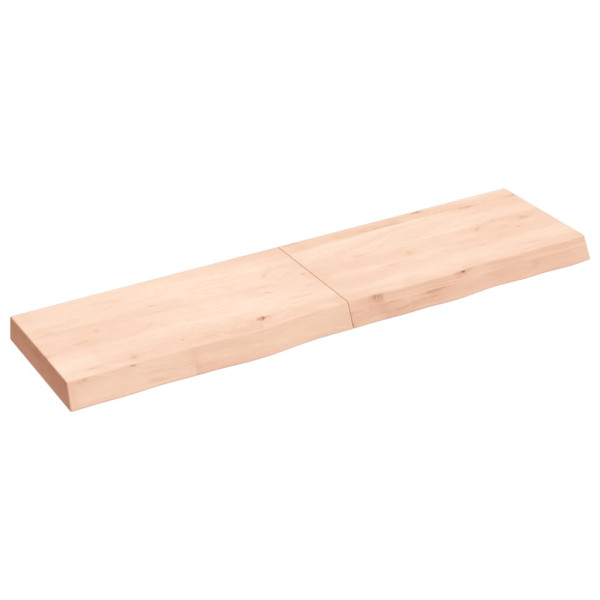 Estante de pared madera maciza de roble sin tratar 120x30x6 cm D