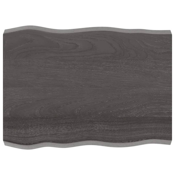 Tabela mesa madeira tratada bordo de carvalho natural cinza 80x60x6 cm D