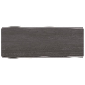 Tablero mesa madera tratada roble borde natural gris 100x40x4cm D
