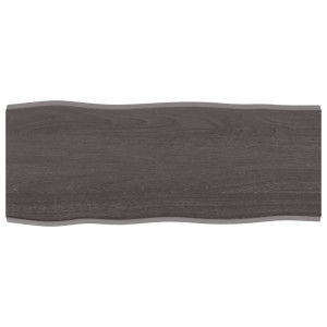 Tablero mesa madera tratada roble borde natural gris 100x40x2cm D