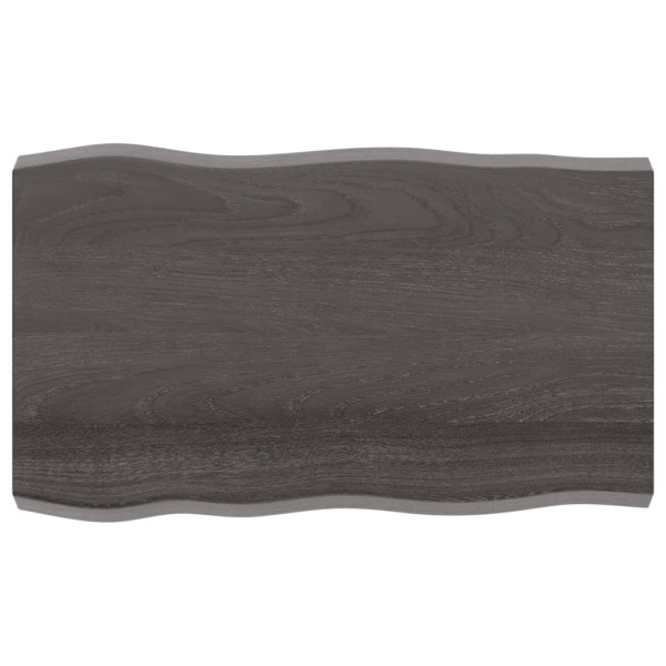 Tabela mesa madeira tratada bordo de carvalho natural cinza 100x60x6cm D