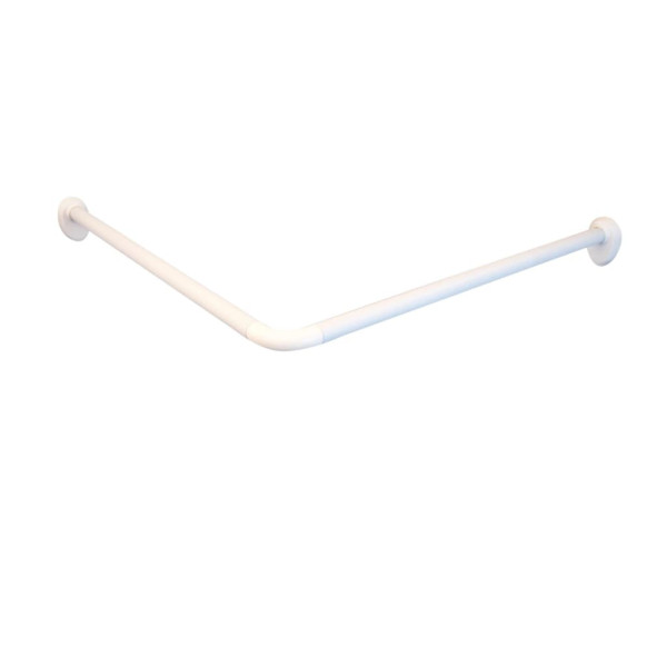 RIDDER Barra para cortina de ducha angular blanco 80x80x2.5 cm RIDDER Barra para cortina de ducha angular blanco 80x80x2.5 cm D