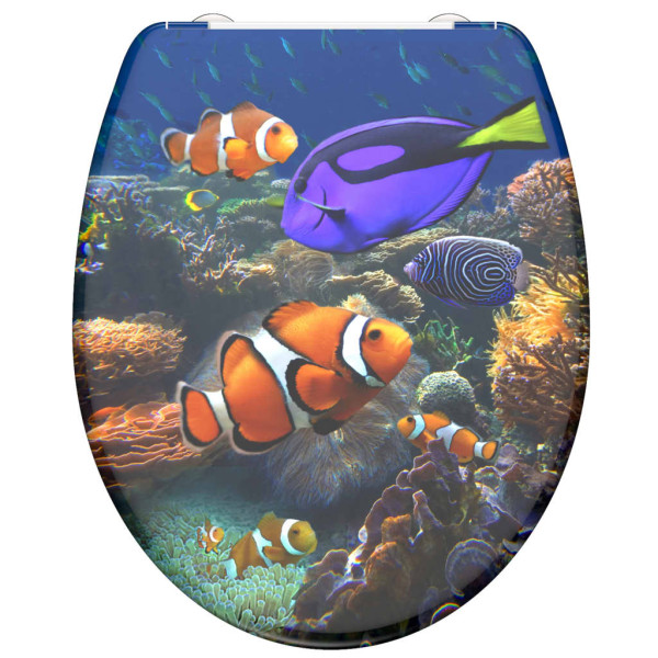 SCHÜTTE Sento de WC duroplast com fecho suave estampado SEA LIFE D