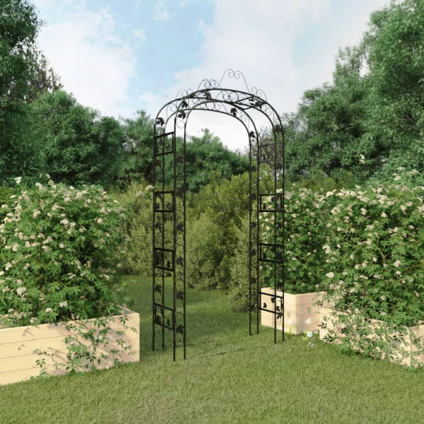 Arco de jardín acero negro 116x45x240 cm D
