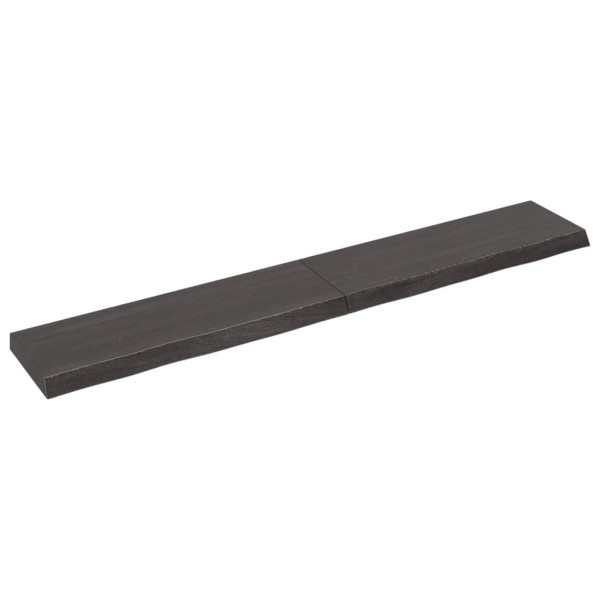 Estante de pared madera roble tratada gris oscuro 180x30x6 cm D