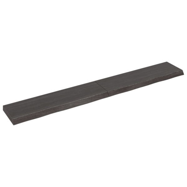 Estante de pared madera roble tratada gris oscuro 200x30x6 cm D