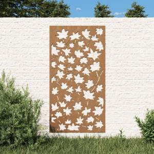 Adorno de pared jardín acero corten diseño hoja arce 105x55 cm D