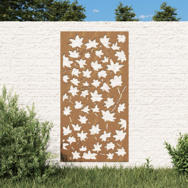 Decoração de parede de jardim em aço corten design de folha de bordo 105x55 cm D