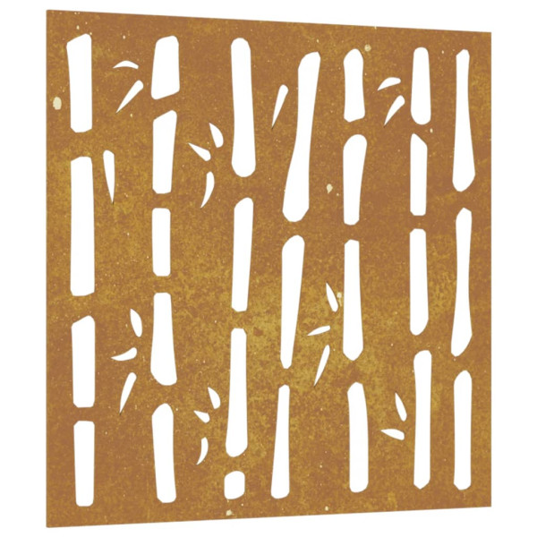 Adorno de pared de jardín acero corten diseño bambú 55x55 cm D