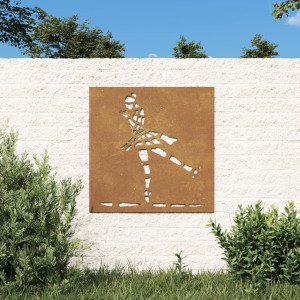 Ornamento de parede de jardim em aço corten bailarina 55x55 cm D