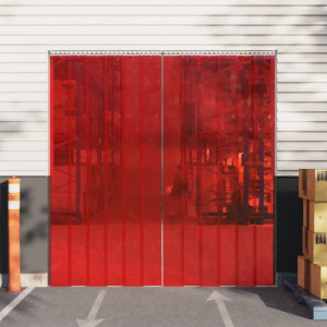 Faixa de cortina de porta PVC vermelho 200x1.6 mm 25 m D