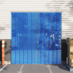 Tira de cortina para puertas PVC azul 200x1.6 mm 10 m D