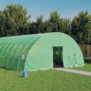 Invernadero con estructura de acero verde 48 m² 8x6x2.85 m D