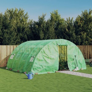 Invernadero con estructura de acero verde 20 m² 5x4x2.3 m D