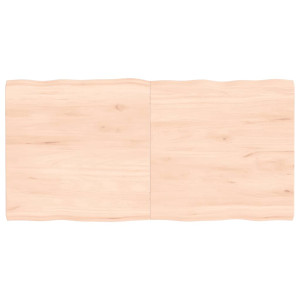 Tablero de mesa madera maciza roble borde natural 120x60x4 cm D