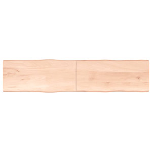 Tablero de mesa madera maciza roble borde natural 220x50x4 cm D