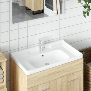 Lavabo de baño rectangular cerámica blanco 91.5x48x23 cm D
