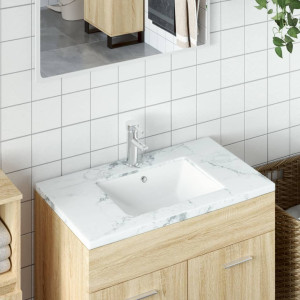 Lavabo de baño rectangular cerámica blanco 52x38.5x19.5 cm D