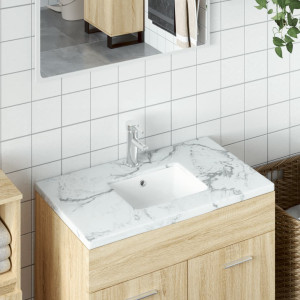 Lavabo de baño rectangular cerámica blanco 36x31.5x16.5 cm D
