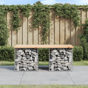 Banco de jardín diseño gaviones madera maciza pino 103x44x42 cm D