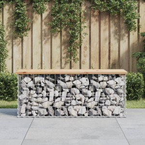 Banco jardín diseño gaviones madera maciza pino 103x31.5x42 cm D