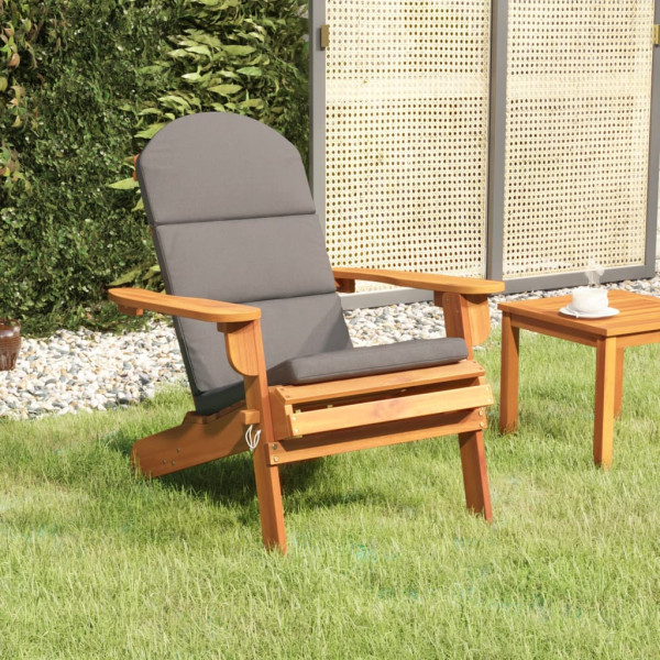 Silla de jardín Adirondack con cojines madera maciza acacia D