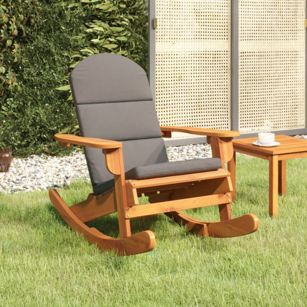 Silla mecedora Adirondack con cojines madera maciza acacia D