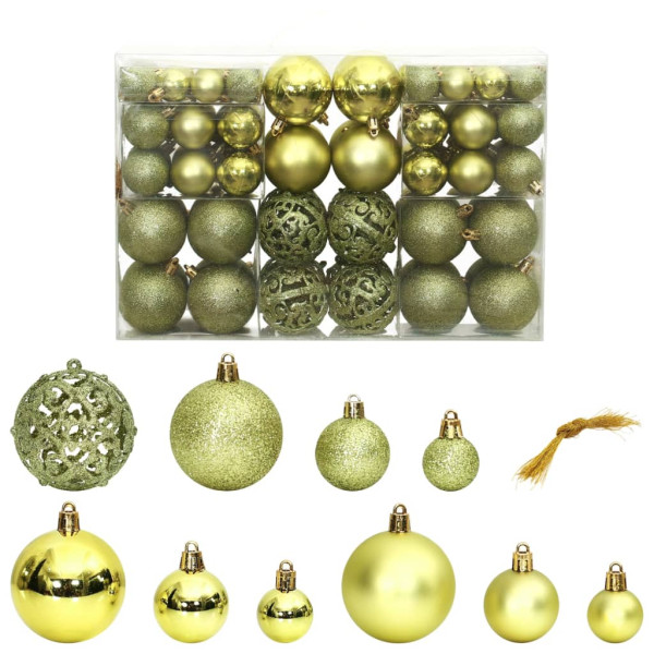 Bolas de Natal 100 unidades verde claro 3/4/6 cm D