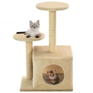 Raspador para gatos com poste de sisal 60 cm beige D