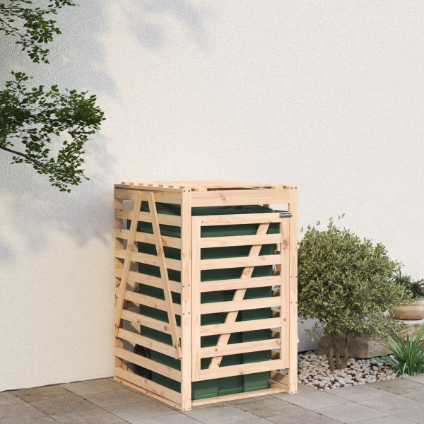 Cobertizo para cubos de basura madera maciza pino 84x90x128.5cm D