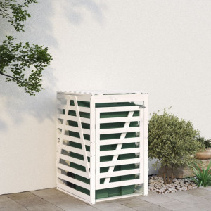 Cobertizo para cubos de basura madera pino blanco 84x90x128.5cm D