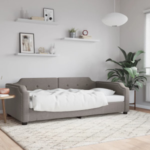 Sofá cama tela gris taupe 100x200 cm D