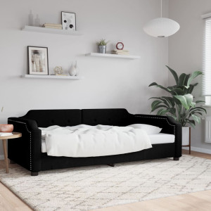 Sofá cama tela negro 80x200 cm D