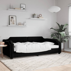 Sofá cama tela negro 100x200 cm D