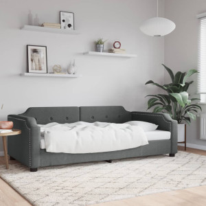 Sofá cama tela gris oscuro 100x200 cm D