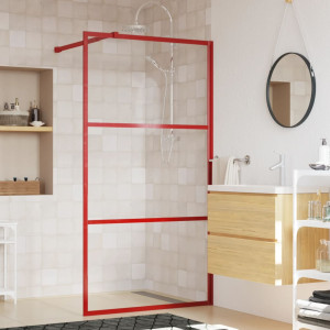 Mampara puerta de ducha vidrio transparente ESG rojo 115x195 cm D