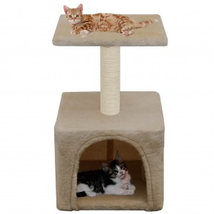 Poste para arranhar gatos com poste de sisal 55 cm bege D