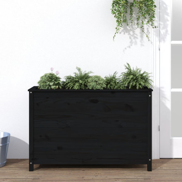 Arraial elevado de jardim madeira de pinho preto 119.5x40x78 cm D