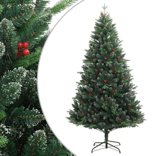 Árbol de Navidad artificial con bisagras y frutos rojos 150 cm D