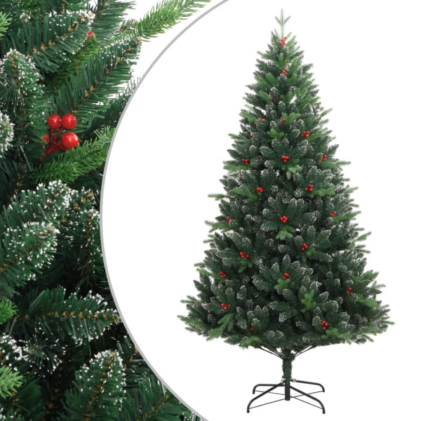 Árbol de Navidad artificial con bisagras y frutos rojos 180 cm D