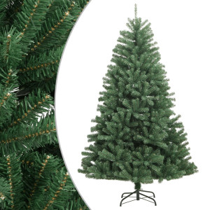 Árbol de Navidad artificial con bisagras y soporte verde 180 cm D