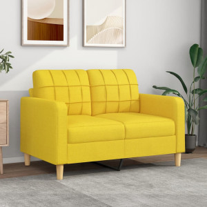 Sofá de 2 plazas de tela amarillo claro 120 cm D