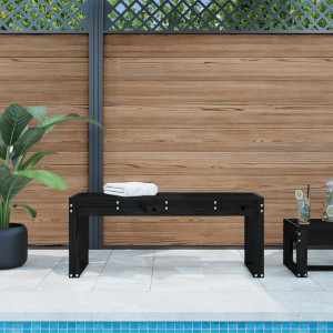 Banco de jardim madeira maciça de pinho preto 110x38x45 cm D