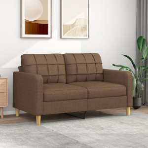 Sofá de 2 plazas de tela marrón 140 cm D