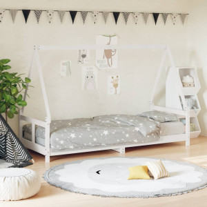 Estructura de cama para niños madera de pino blanco 80x200 cm D